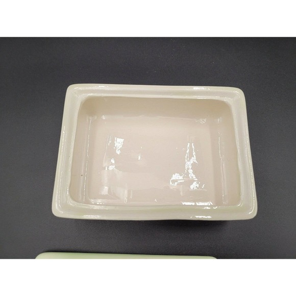 VTG Ceramic Trinket Box Dish Lidded Transfer Lady Horse Buggy Handmade - Picture 3 of 8